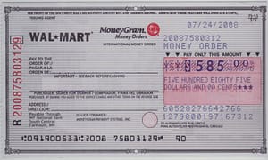 Sample Walmart Money Order